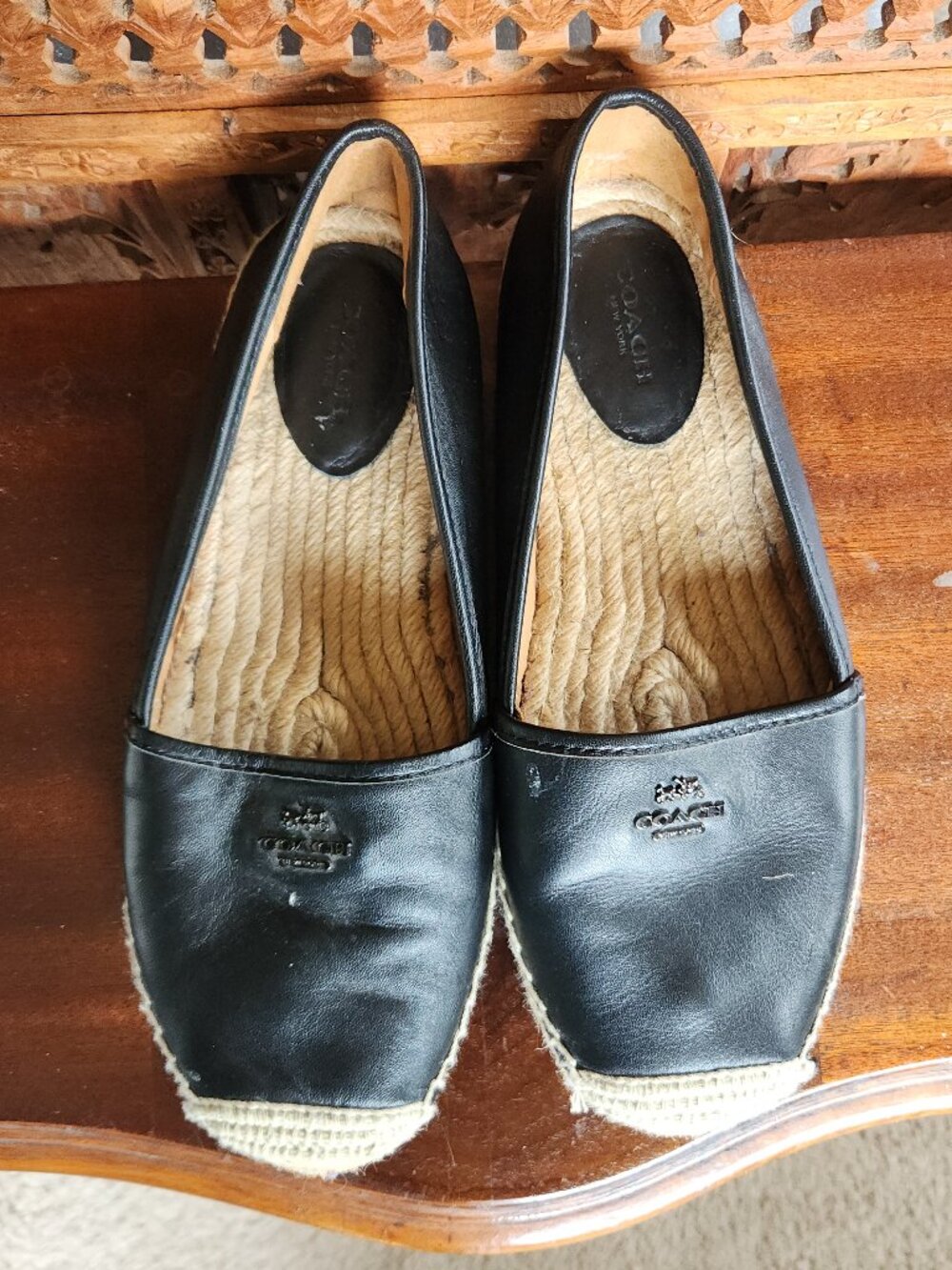 Coach Rhodelle Espadrille Flats in Black (Lambskin) - Picture 1 of 7